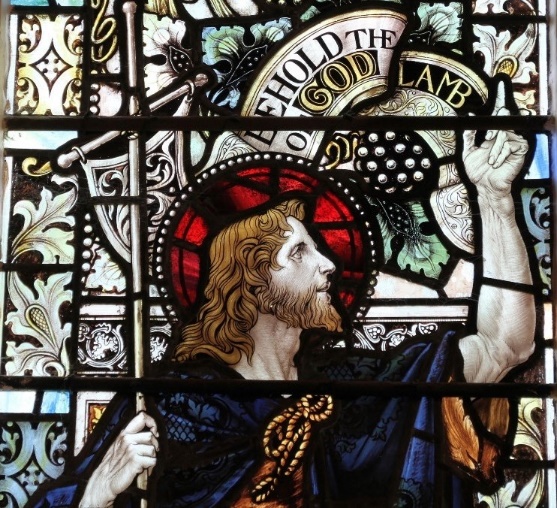 John the Baptist and John the Evangelist witness to Jesus the Risen Saviour  (1899) | Christ Church New Malden