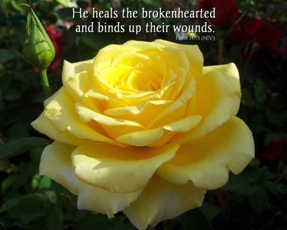 God heals the brokenhearted Psalm 147:3 Scripture Art | Etsy
