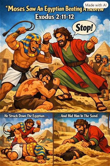 Moses intervenes in Egypt